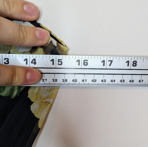 Disney Princess XS Women's Black Floral Chiffon Lined Maxi Dress Belted - Picture 8 of 13